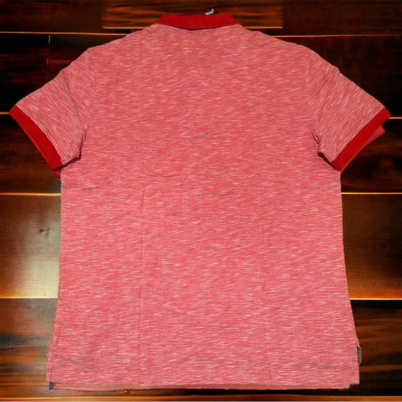 Express Pique Polo Shirt Mens XL Small Lion Red Heathered Breathable Summer New - Picture 2 of 9